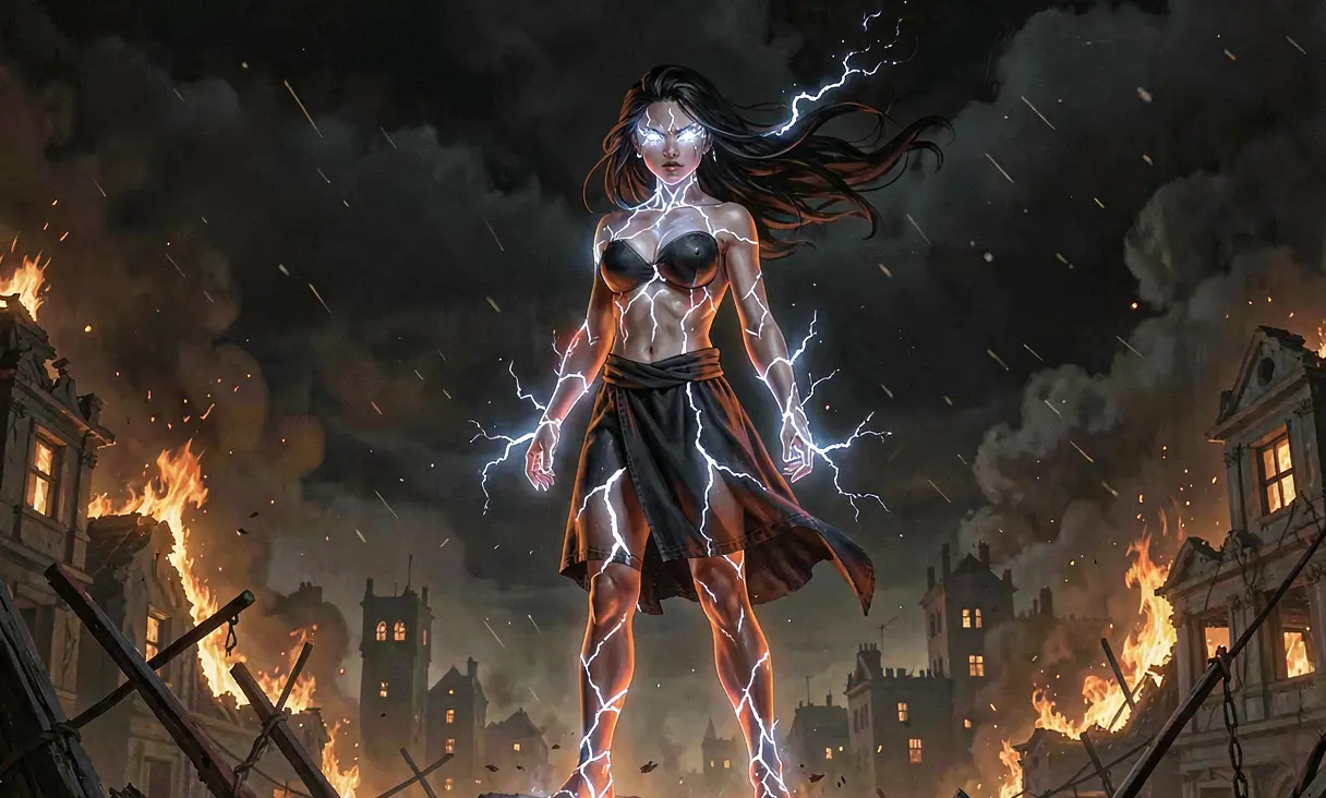 Rin's ascension to godhood as the Burning God